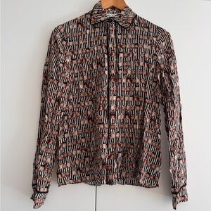 Alice + Olivia Whimsical Owl Patterned Blouse